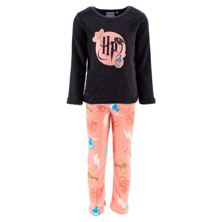 Harry Potter - Pijama largo invierno coralina juvenil nia Blanco 6A