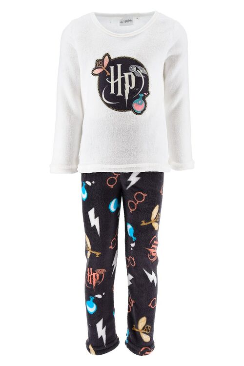 Harry Potter - Pijama largo invierno coralina juvenil niña Blanco 8A