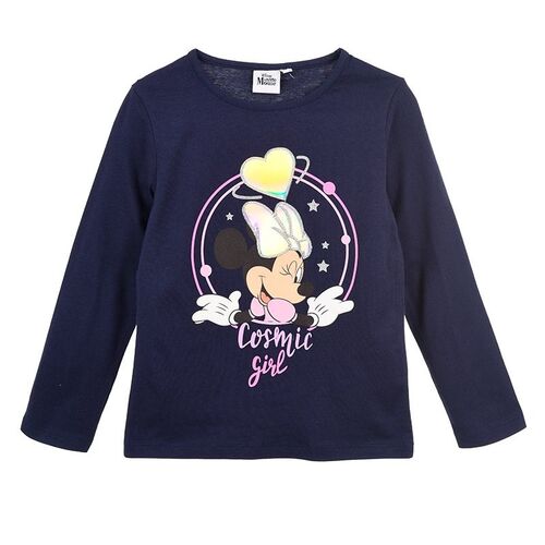 Minnie - Camiseta de manga larga infantil nia Azul oscuro 3A