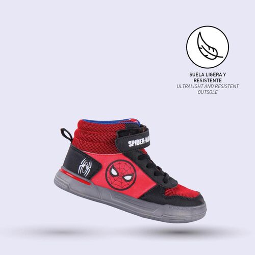 Spiderman - Deportiva suela ligera EVA tipo botín Rojo 27