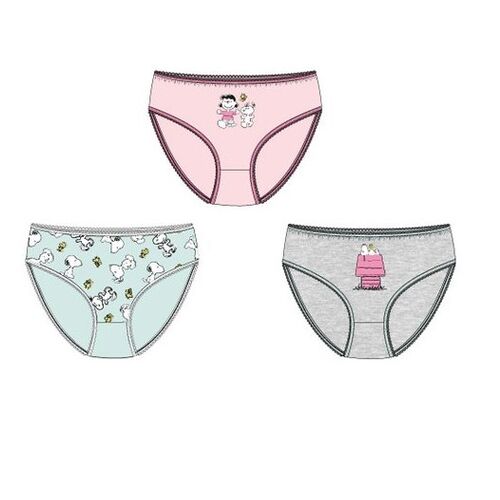 Snoopy - Caja 3 bragas tipo culotte nia 2/3A