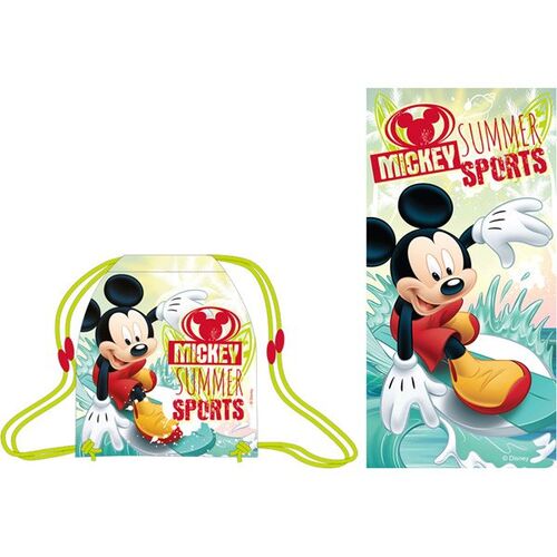 Mickey - Bolsa de cuerdas + toalla