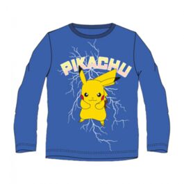Pokemon - Camiseta manga larga azul Pikachu 6A