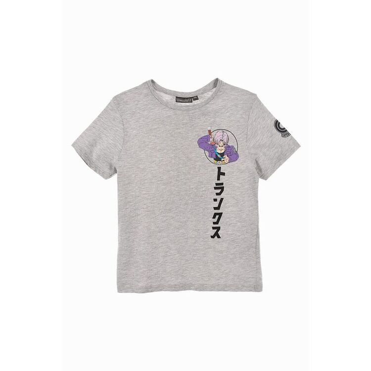 Dragon Ball - Camiseta verano manga corta juvenil Trunks Gris 10A