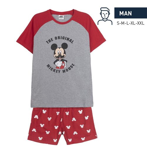 Mickey - Pijama corto single jersey hombre Rojo S