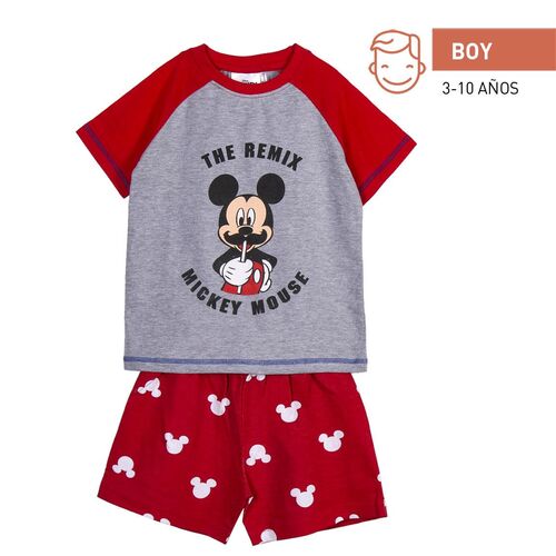 Mickey - Pijama corto single jersey punto Rojo 3A