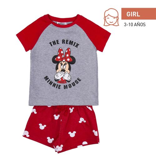 Minnie - Pijama corto nia single jersey punto Rojo 3A