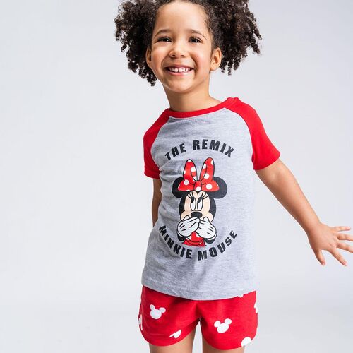 Minnie - Pijama corto nia single jersey punto Rojo 3A