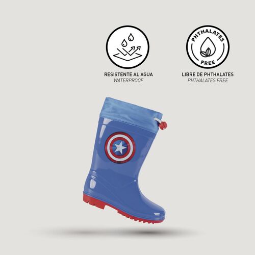 Avengers - Botas de goma para la lluvia Capitán América 24