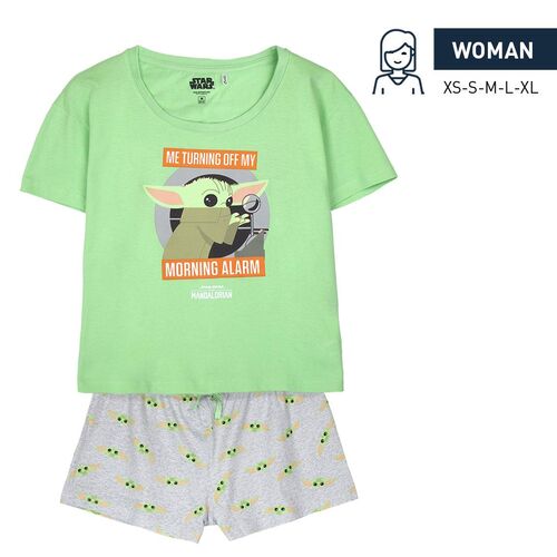 The Mandalorian - Pijama corto single jersey mujer Verde L