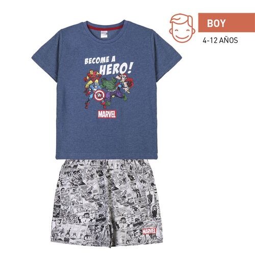 Marvel - Pijama corto infantil Azul oscuro 4A