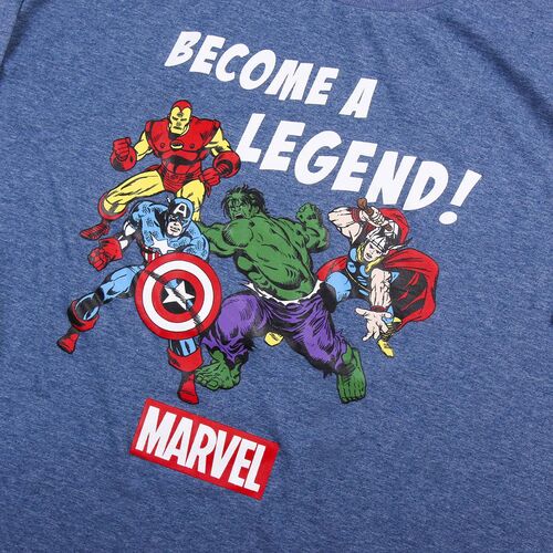 Marvel - Pijama corto single jersey hombre Azul oscuro S